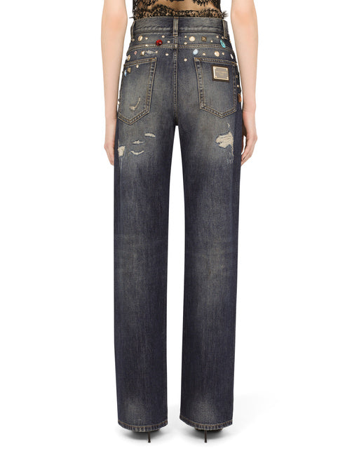 DENIM JACKET WITH RHINESTONE DETAILS