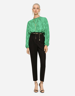 SILK BLOUSE WITH ALL-OVER DG LOGO