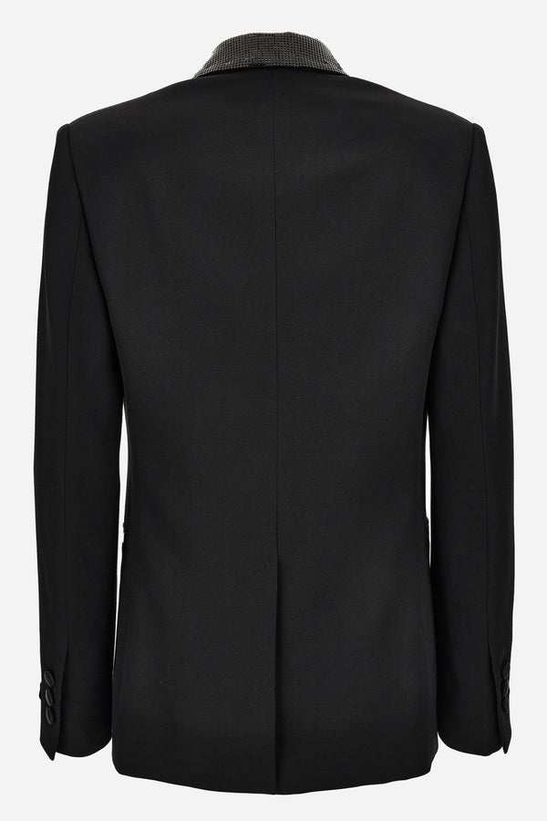Evening Jacket In Responsible Wool Grain De Poudre Natural Stretch