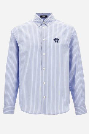 Informal Shirt In Cotton Poplin Queen + Medusa Outline Embroidery