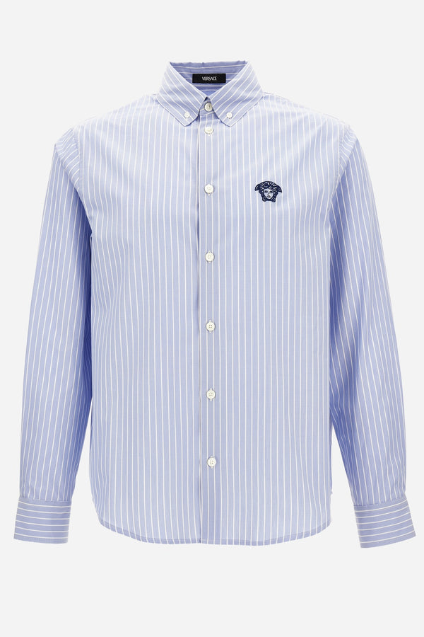 Informal Shirt In Cotton Poplin Queen + Medusa Outline Embroidery