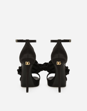 SATIN PLATFORM SANDALS