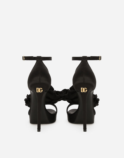 SATIN PLATFORM SANDALS