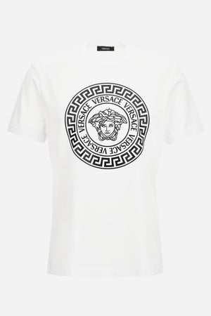 T-Shirt In Jersey Fabric-Medusa Versace Greca Print