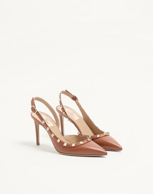 DÉCOLLETÉ SLINGBACK ROCKSTUD IN VITELLO 85MM