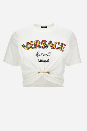T-Shirt In Tessuto Jersey Stampa Versace Milano Barocco 92