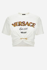T-Shirt In Tessuto Jersey Stampa Versace Milano Barocco 92