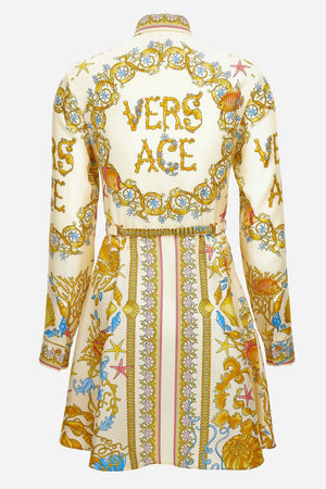 Dress In Underwater Barocco Foulard On Silk Twill