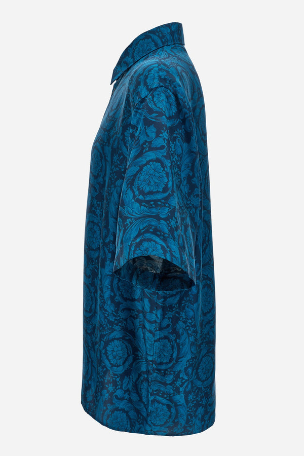 Informal Shirt In Silk Twill Print Barocco 92 Allover