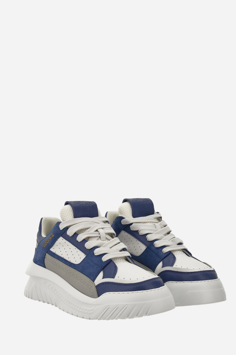 Oversize Court Sneaker In Calf Leather-Fabric