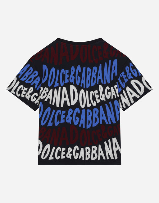 JERSEY T-SHIRT WITH DOLCE&GABBANA LOGO PRINT