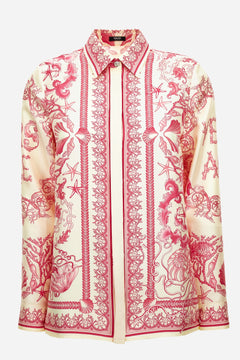 Formal Shirt In Underwater Barocco Bicolour Foulard On Silk Twill