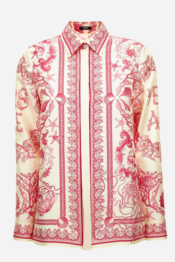 Formal Shirt In Underwater Barocco Bicolour Foulard On Silk Twill