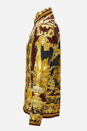 Informal Shirt In Barocco Palm Print Silk Fabric