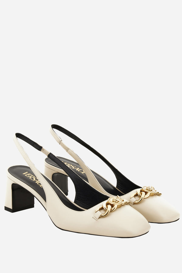 Icon Chain Sling Back  In Calf Leather