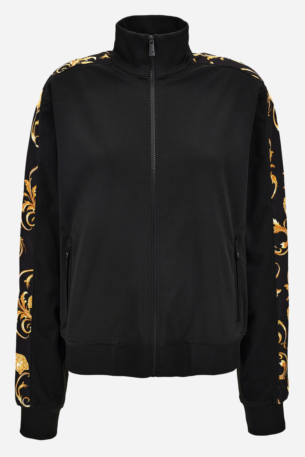 Sweatshirt In Compact Techno Jersey Fabrics-Medusa Leafy Print