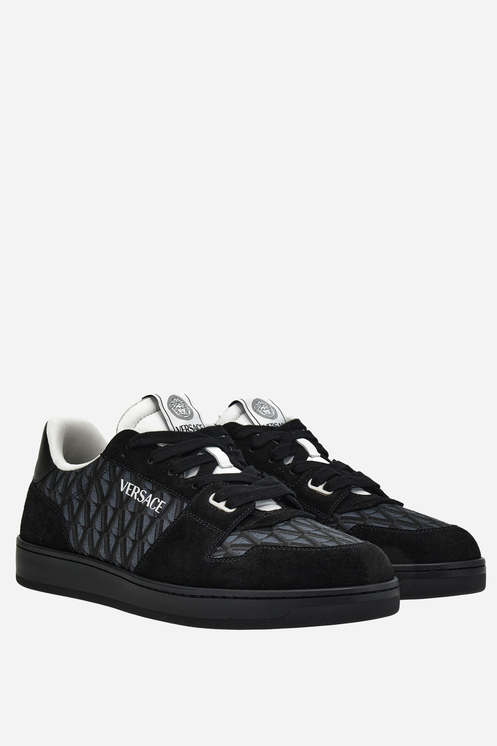 New Basket Sneakers In Suede+Jacquard V+Calf Leather