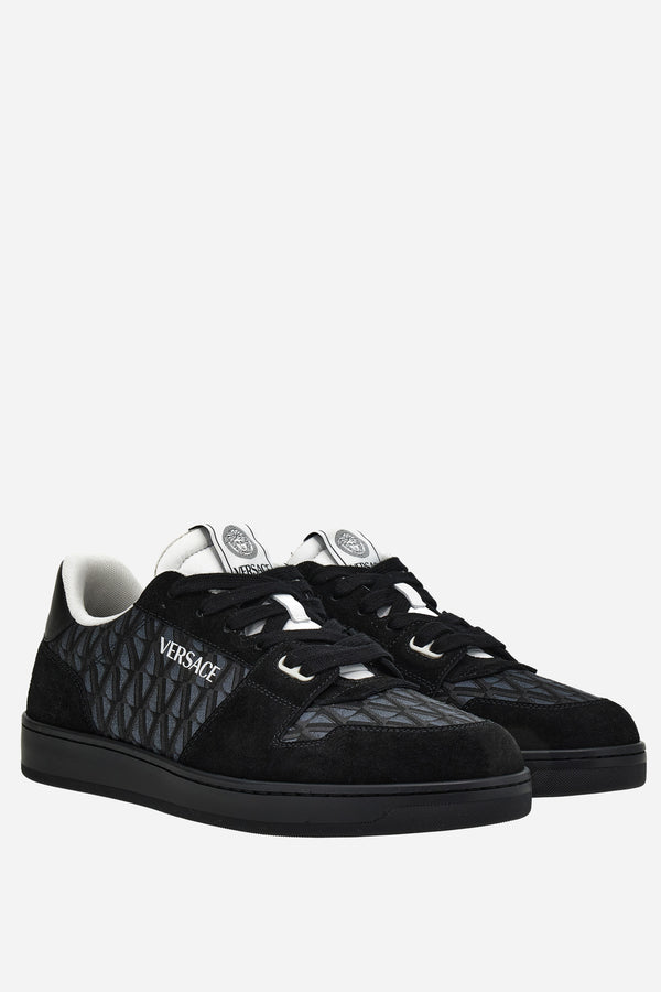 New Basket Sneakers In Suede+Jacquard V+Calf Leather