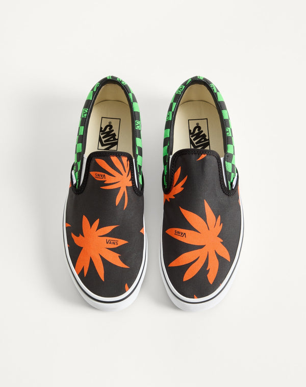 Sneaker Slip-On Valentino Garavani And Vans In Tessuto Con Stampa VLogo Checkerboard E Stampa Tropical Leaves