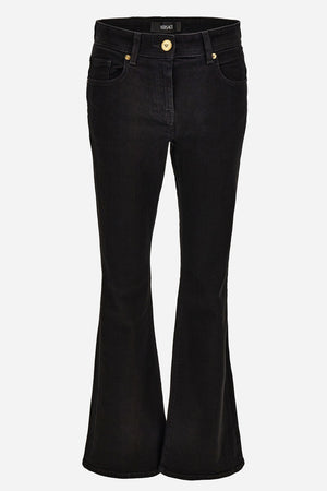 Pant Denim In Denim Stretch Rinse Wash With Medusa- Greca Embroidery