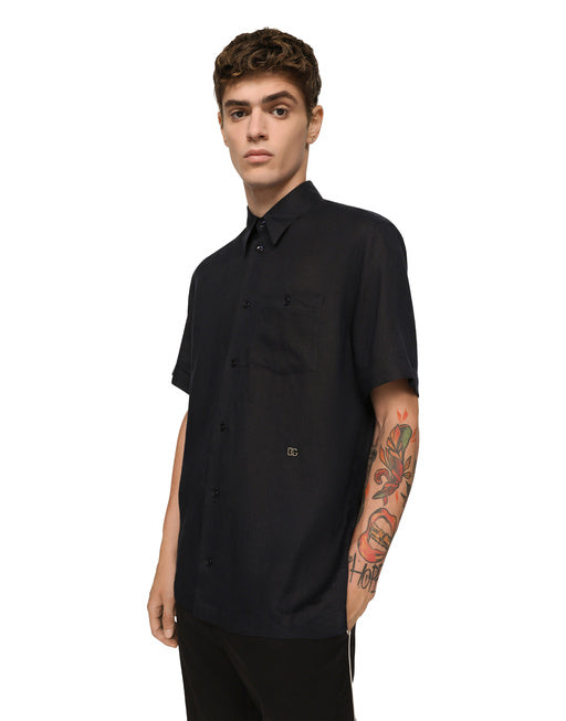 LINEN HAWAIIAN SHIRT WITH DG HARDWARE