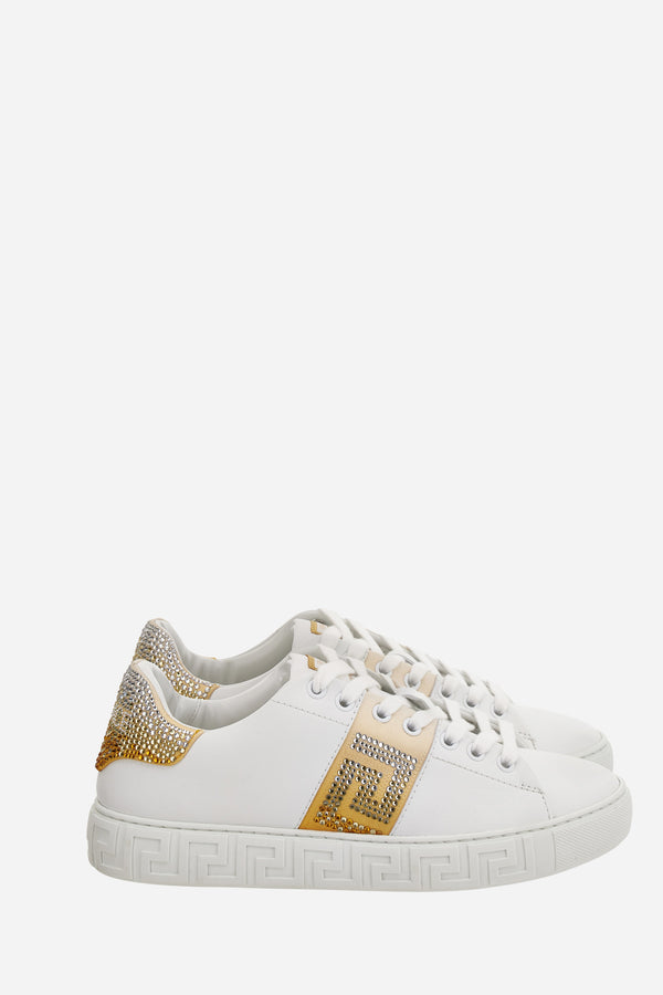 La Greca Sneaker In Free Bio Fabric-Satin-Degrade Strass