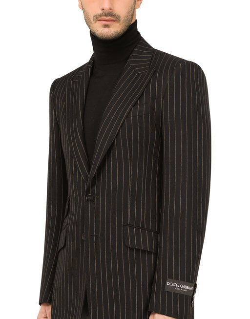 PINSTRIPE WOOL BEAT-FIT JACKET