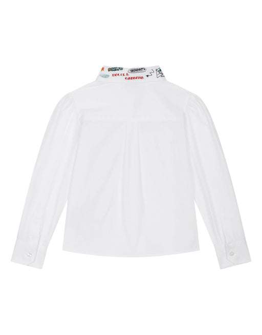 POPLIN SHIRT WITH SMEMO EMBROIDERY