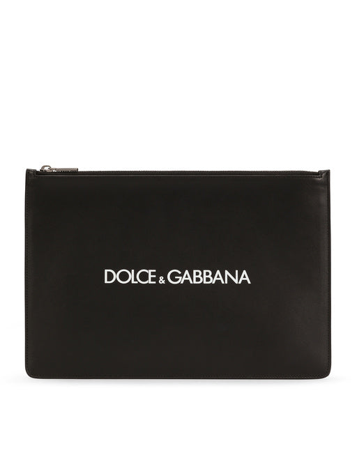 CALFSKIN DOCUMENT HOLDER WITH PRINTED LOGO