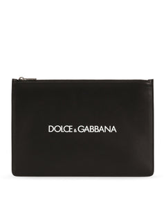 CALFSKIN DOCUMENT HOLDER WITH PRINTED LOGO