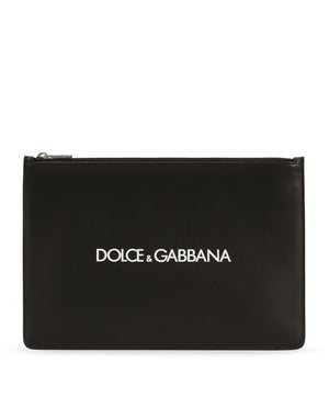 CALFSKIN DOCUMENT HOLDER WITH PRINTED LOGO