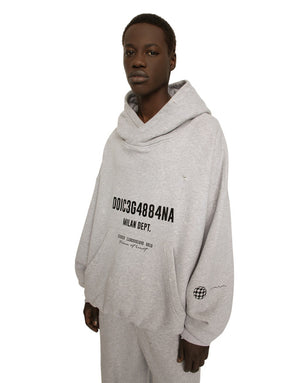 JERSEY HOODIE WITH LOGO PRINT