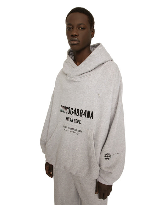 JERSEY HOODIE WITH LOGO PRINT