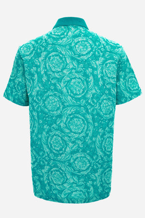 Polo In Barocco Jacquard Piquet Fabric