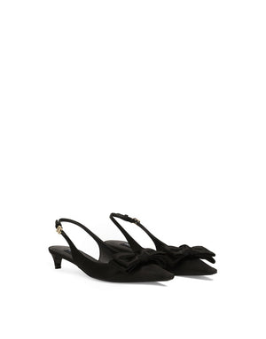 SATIN SLINGBACKS WITH BOW DETAIL