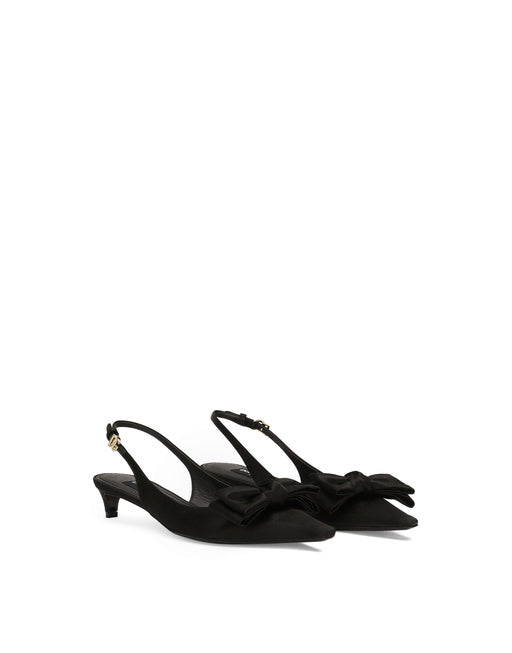 SATIN SLINGBACKS WITH BOW DETAIL