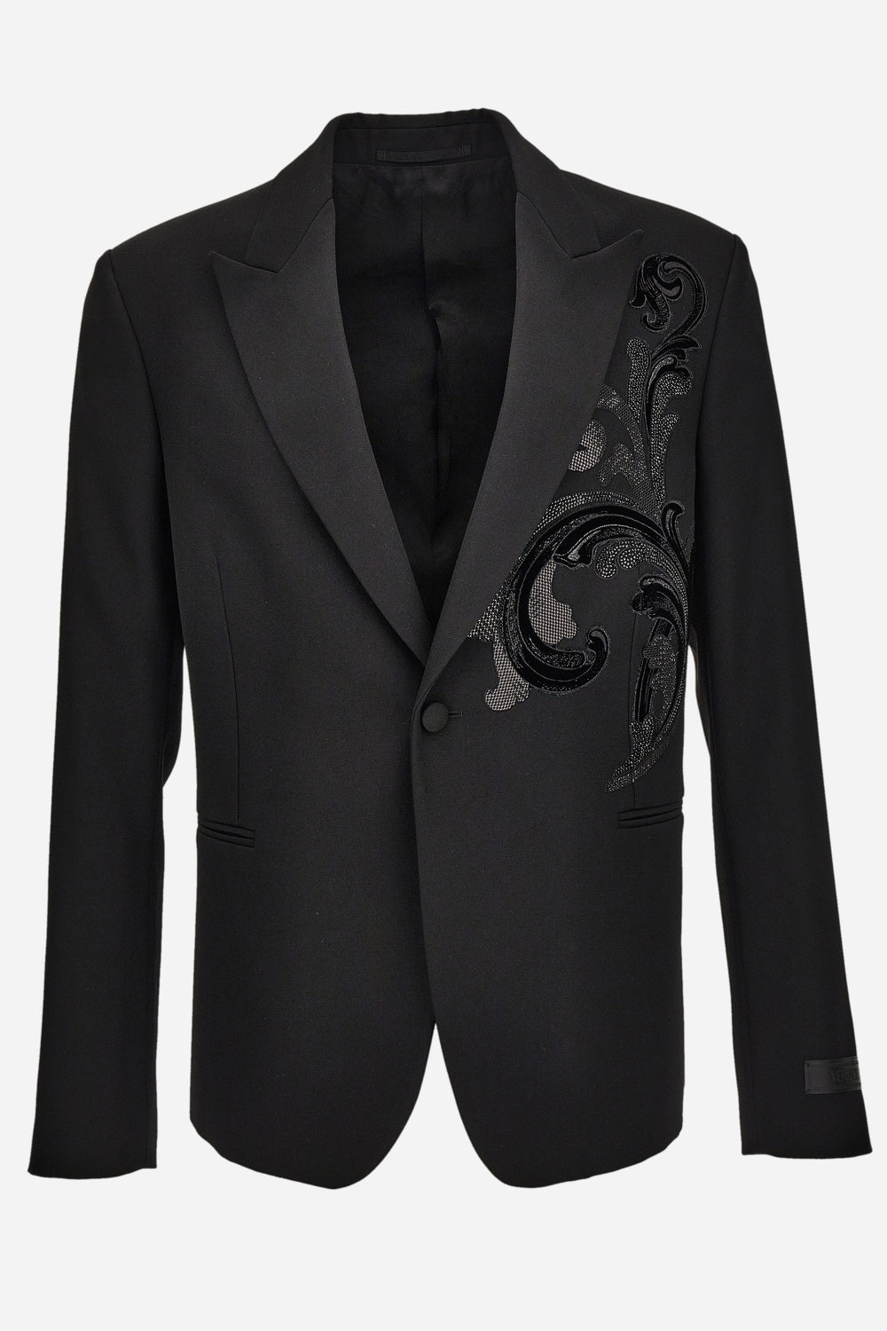 Evening Jacket In Grain De Poudre Fabric-Leaf Barocco Embroidery