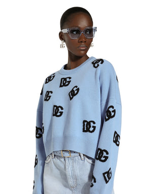 WOOL ROUND-NECK SWEATER WITH DG LOGO INLAY