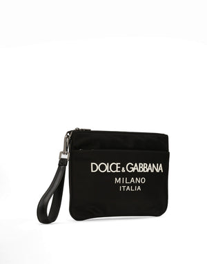 NYLON POUCH WITH RUBBERIZED LOGO