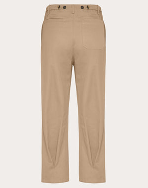Pantalone In Gabardina Di Cotone Con Etichetta Maison Valentino