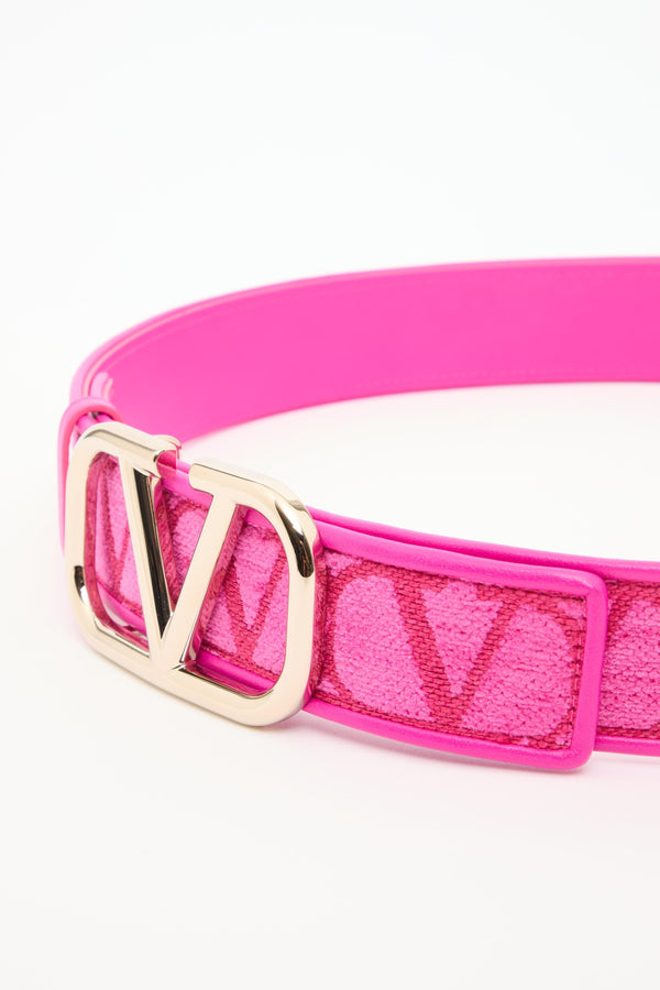 Cintura Toile Iconographe In Tessuto Con Dettagli In Pelle 40Mm