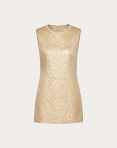 Abito Ricamato In Crispy Gold