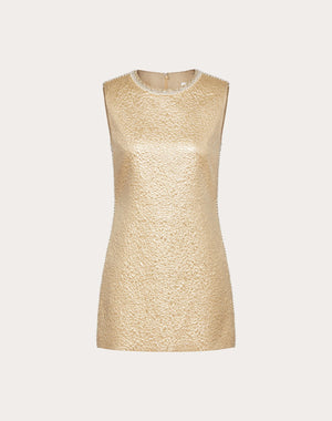 Abito Ricamato In Crispy Gold 