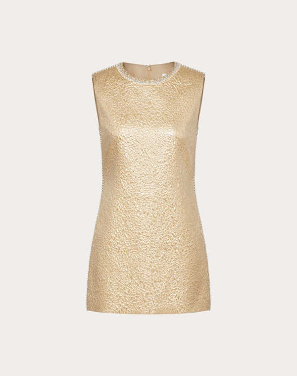 Abito Ricamato In Crispy Gold 