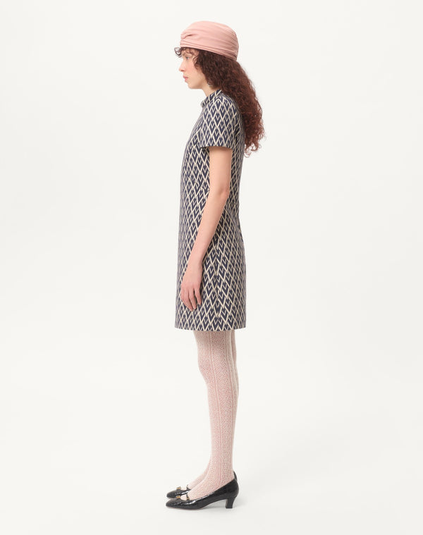 Abito Corto In Jacquard Toute La V 