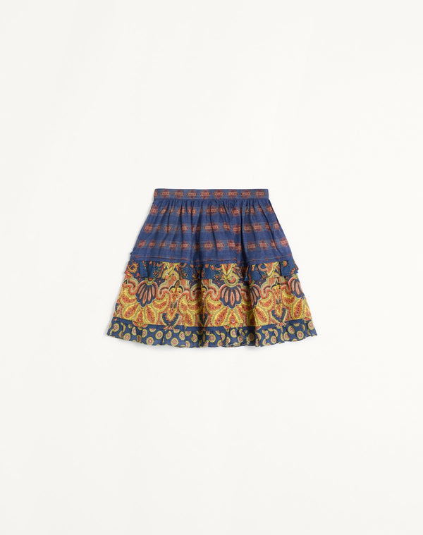 Gonna In Lino Paisley Medaglioni Voyage Imaginaire 