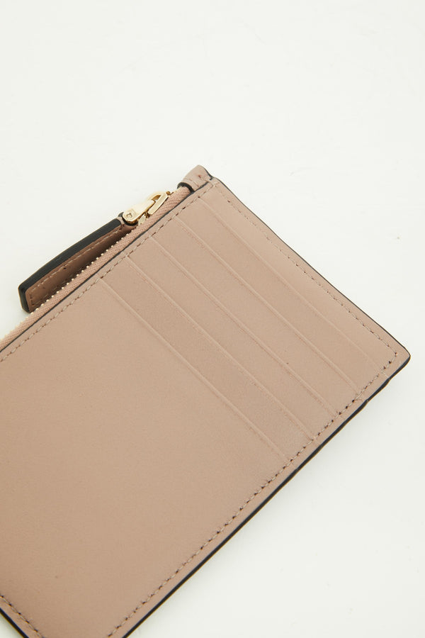 PORTACARTE CON ZIP VLOGO WALK IN VITELLO