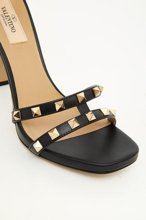 SANDALO ROCKSTUD IN VITELLO STAMPA ALCE 100MM