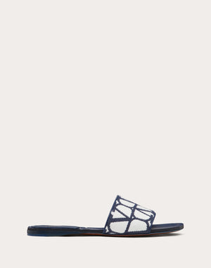 Sandalo Slide Toile Iconographe In Cotone Ricamato
