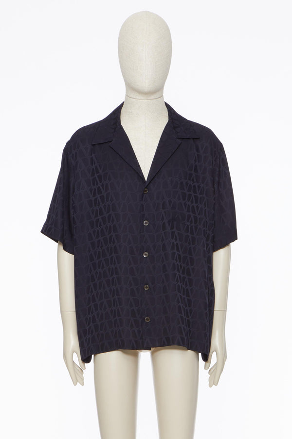 Camicia Da Bowling In Seta Con Motivo Toile Iconographe